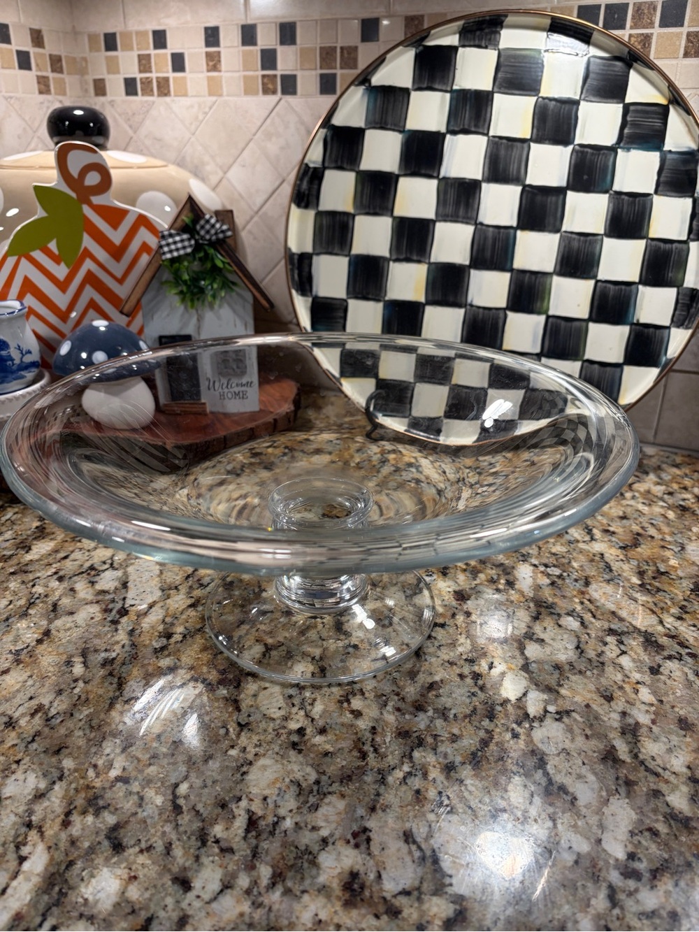 Clear Glass Pedestal Bowl - Home Dining